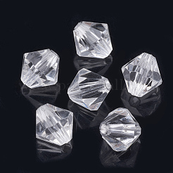 透明なアクリルビーズ  双円錐形  透明  5x5mm  穴：1.5mm  約940個/50g&nbsp;X-TACR-S146-5mm-01