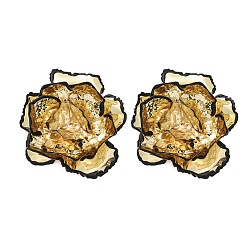 合金と鉄のスタッドピアス  花  ゴールドカラー  68x62mm&nbsp;EJEW-M075-05G
