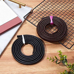 フラット編みレザーコード  ネックレス＆ブレスレット作りアクセサリー用  ブラック  12x6mm&nbsp;WL-WH0003-09B