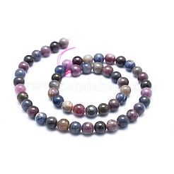 Natural Africa Red Corundum/Ruby and Sapphire Beads Strands&nbsp;G-D0010-01A-8mm