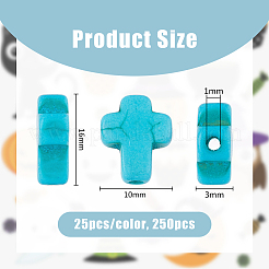 250Pcs 10 Colors Synthetic Turquoise Beads&nbsp;TURQ-DC0001-01