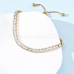 304 Stainless Steel Pave Clear Cubic Zirconia Tennis Bracelets&nbsp;BJEW-G754-03G-02