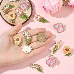 5Pcs 5 Styles Creative Zinc Alloy Brooches&nbsp;JEWB-YW0001-11