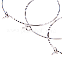 真鍮製ワイングラスチャームリングフープピアス  銀色のメッキ  30x0.8mm  約200個/箱&nbsp;KK-PH0028-01S