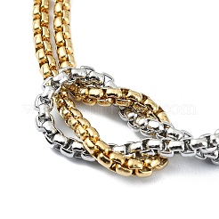 304 Stainless Steel Hollow Cross Charm Bracelet with Double Layer Box Chains&nbsp;BJEW-A002-01