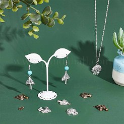 54個9スタイルチベットスタイルアロイペンダント  キノコ  アンティークブロンズ＆アンティークシルバー  13~30x8~19x3~5mm  穴：1.5~2.2mm  6個/スタイル&nbsp;FIND-SC0003-53
