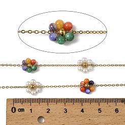 Handmade 304 Stainless Steel Beaded Chains&nbsp;CHS-L031-11G-02