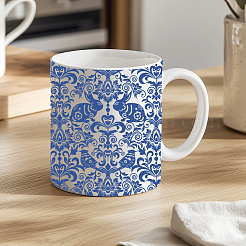 6枚6種類のスタイルの紙製セラミックデカール  陶器 陶磁器 粘土転写紙  下絵花紙  混合図形  520x370mm  模様：48x33ミリ  1個/スタイル&nbsp;DIY-SD0002-07C