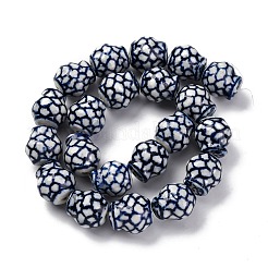 Handmade Blue and White Porcelain Beads Strands&nbsp;PORC-I027-13A