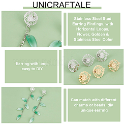 24Pcs 2 Colors 304 Stainless Steel Stud Earring Findings&nbsp;STAS-UN0040-82
