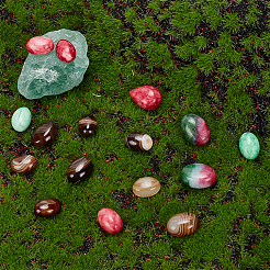 30Pcs 5 Styles Natural Banded Agate & Jade Cabochons&nbsp;G-AR0005-17