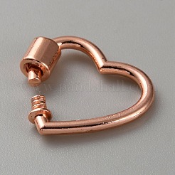 合金ネジカラビナロックチャーム  ネックレス作り用  ハート  ローズゴールド  21.5x23x2.5~6mm&nbsp;FIND-WH0126-465RG