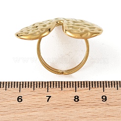女性用304ステンレススチールカフオープンリング  ハート  ゴールドカラー  usサイズ6（16.5mm）&nbsp;RJEW-F212-04G