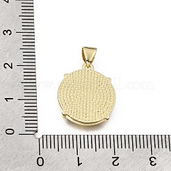 Brass Micro Pave Clear Cubic Zirconia Pendants&nbsp;CU-CBAF50C-01C-G03