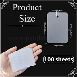 PVCプラスチック値札100枚  長方形  透明  60x40x0.2mm  穴：4mm&nbsp;DIY-SP0006-75B