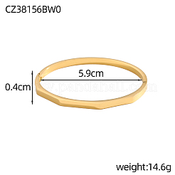 304ステンレススチールバングル  イオンプレーティング（ip）  18KGP本金メッキ  内径：2-1/4インチ（5.6cm）&nbsp;STAS-OY006-75G