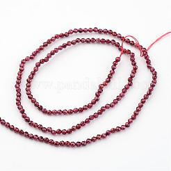 天然石ガーネットビーズ連売り  ラウンド  2mm  穴：0.6mm  約178個/連  15.9インチ&nbsp;G-K127-01F-2mm