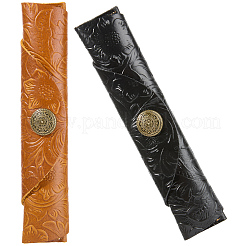 2Pcs 2 Colors Cowhide Roll Pencil Bag&nbsp;AJEW-GF0011-77