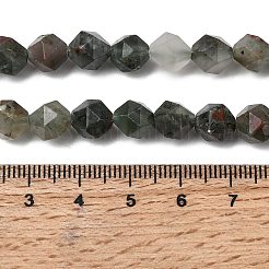 天然のアフリカブラッドストーンビーズ連売り  スターカットラウンドビーズ  多面カット  7~8x7~8x7~8mm  穴：1mm  約46~47個/連  14.72''~15''（37.4~38.1センチメートル）&nbsp;G-Z119-A28-02