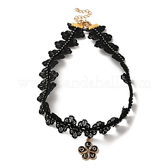 Polyester Lace Choker Necklaces&nbsp;NJEW-M210-01A