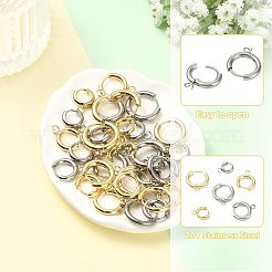 16Pcs 201 Stainless Steel Huggie Hoop Earring Findings&nbsp;STAS-FS0002-27B