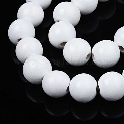 Spray Painted Natural Wood Beads Strands&nbsp;WOOD-S053-57G