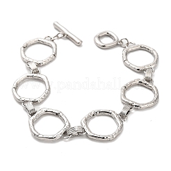Brass Hexagon Link Chain Bracelets for Women Men&nbsp;BJEW-G740-05P