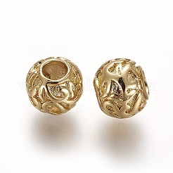 合金ビーズ  長持ちメッキ  ラウンド  18KGP本金メッキ  7.6x6.6mm  穴：3mm&nbsp;PALLOY-L216-07G