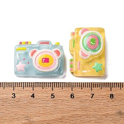樹脂カボション  カメラ  ミックスカラー  25.4x18.9x8.3mm&nbsp;X-CRES-M002-02