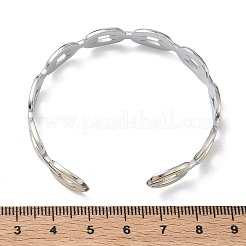 Two-tone 304 Stainless Steel Cuff Bangles&nbsp;BJEW-A160-01PG