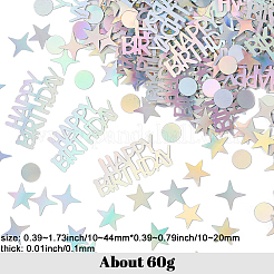プラスチック紙吹雪2袋  誕生日パーティーのお祝いに  スター  10~20x10~44x0.1mm  30 G /袋&nbsp;DIY-SC0031-54C