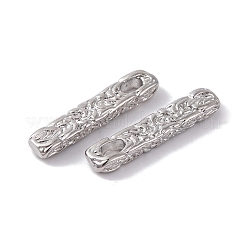 真鍮チャーム  カドミウムフリー＆ニッケルフリー＆鉛フリー  長方形  プラチナメッキ  23x4.5x3mm  穴：2mm&nbsp;KK-S376-15C-P