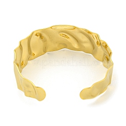 Ion Plating(IP) 304 Stainless Steel Textured Open Cuff Bangles for Women&nbsp;STAS-M001-15G