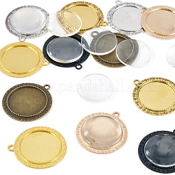 12Pcs 6 Colors Alloy Pendant Cabochon Settings&nbsp;FIND-TA0009-80