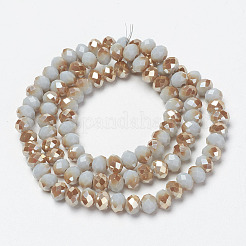 Electroplate Opaque Solid Color Glass Beads Strands&nbsp;EGLA-A034-P4mm-K10
