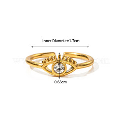 Adjustable 304 Stainless Steel with Cubic Zirconia Cuff Open Rings for Women&nbsp;DT5559