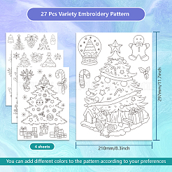 4 Sheets 11.6x8.2 Inch Stick and Stitch Embroidery Patterns&nbsp;DIY-WH0455-211