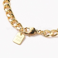 Brass Cuban Link Chain Bracelets&nbsp;BJEW-H537-05G