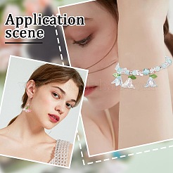 透明なアクリルパーツ  真鍮ボールヘッドピン付き  花  ミックスカラー  17x16x15.5mm  穴：2mm  6個/セット  15セット/袋&nbsp;FIND-SC0009-19