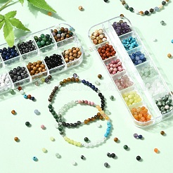 DIY Gemstone Round Beaded Stretch Bracelet Kits&nbsp;DIY-YW0012-09