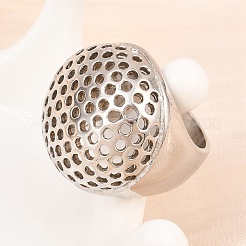 304ステンレススチールオープンカフリング  ラウンド  ステンレス鋼色  7.5mm  内径：17.4mm&nbsp;RJEW-D336-05P