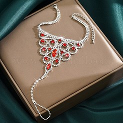 Beach Triangle Brass Rhinestone Toe Ring Anklets for Women&nbsp;FS-WG6EC5D-02