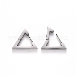 変色しにくい304ステンレススチール製フープピアス  三角形  ステンレス鋼色  18.5x21x3mm  ピン：1mm&nbsp;STAS-S103-27P
