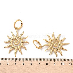 304ステンレススチール製サンフープピアス  18KGP本金メッキ  57x33.5mm&nbsp;EJEW-M073-01G
