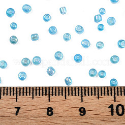 ラウンドガラスシードビーズ  透明色の虹  ラウンド  ディープスカイブルー  12/0  2mm  穴：1mm  約30000個/ポンド&nbsp;SEED-A007-2mm-163