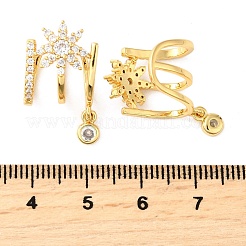 Brass Micro Pave Clear Cubic Zirconia Cuff Earrings&nbsp;EJEW-K309-07G
