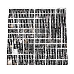 天然ブラックリップモザイクタイルカボション  正方形  フラットバック  298x298x2mm  約121個/セット&nbsp;SHEL-Q029-10