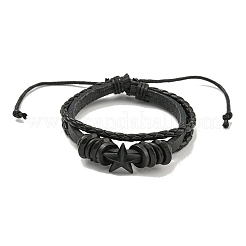 PU Imitation Leather Cord Triple Layer Multi-strand Bracelets&nbsp;BJEW-P329-05