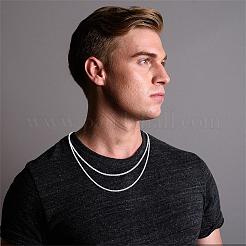 Anti-Tarnish Rhodium Plated 925 Sterling Silver Thin Dainty Link Chain Necklace for Women Men&nbsp;JN1096B-01