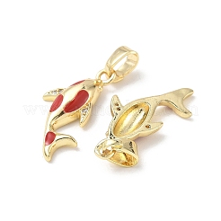 Brass Micro Pave Cubic Zirconia Pendants&nbsp;KK-C104-04A-G
